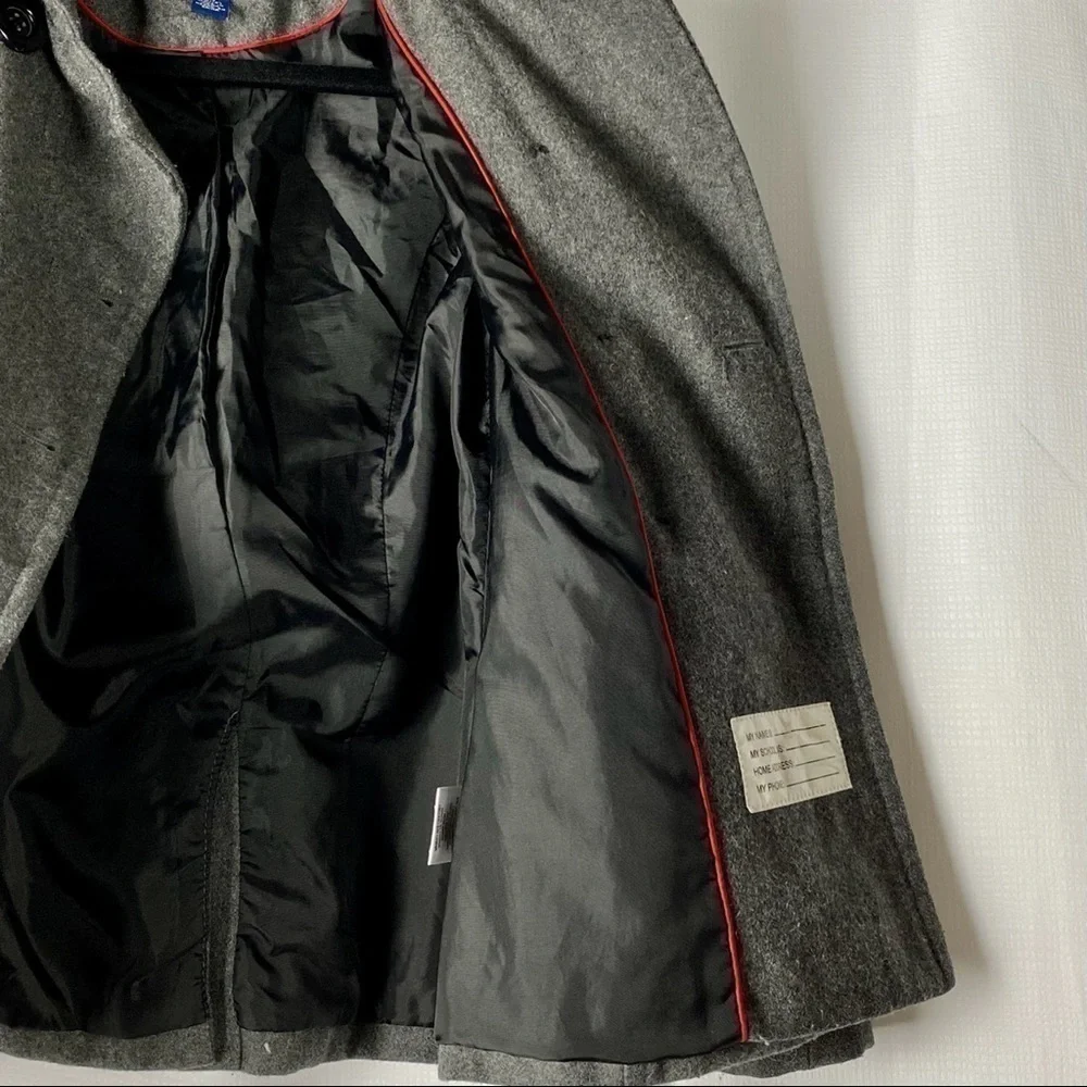 Rothschild Wool Blend Classic Dark Grey Double Breasted Coat - Picture 8 of 8